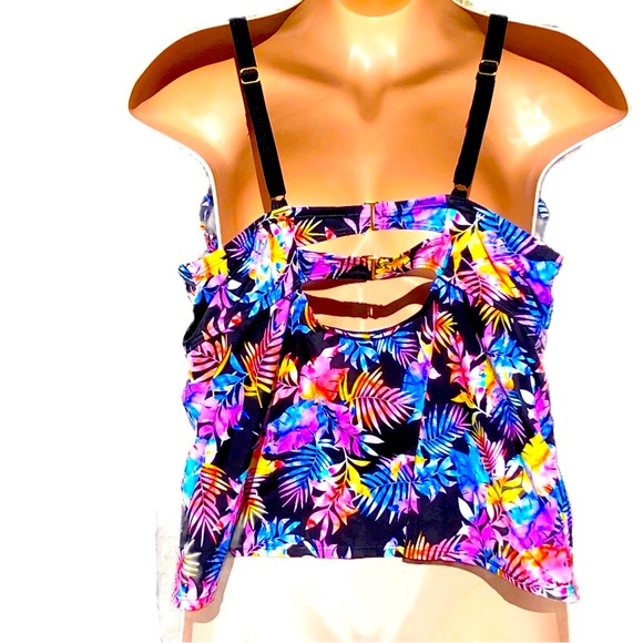 NWT 26 Swimsuits for All Plus Women’s Bathing Suit Bikini Tankini Top - Picture 2 of 9